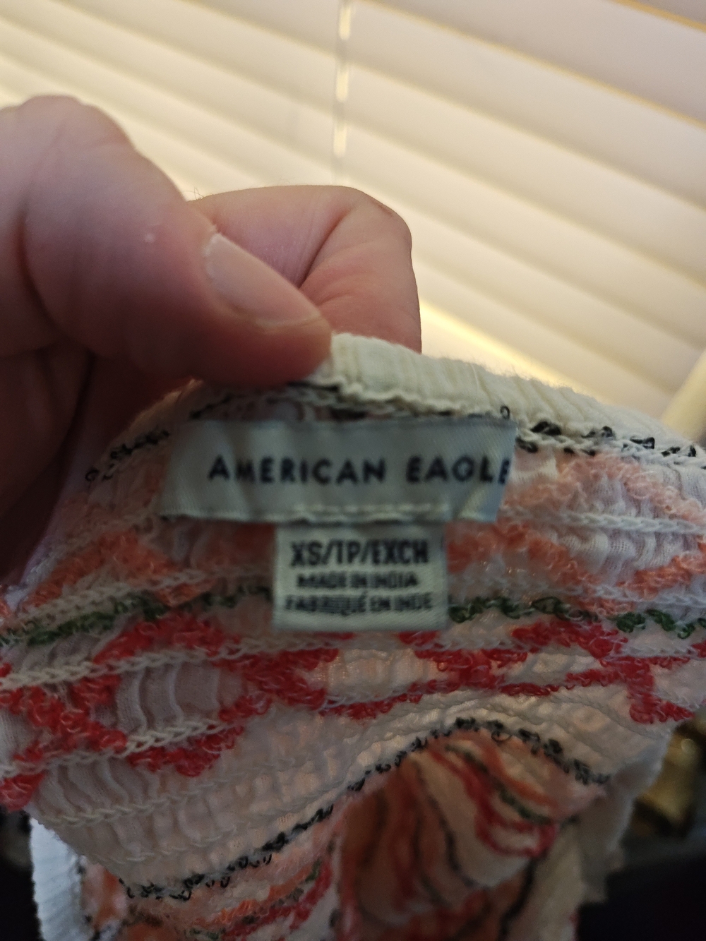 American Eagle Outfitters White Multicolor Smocked Tube Top - Picture 2 of 4